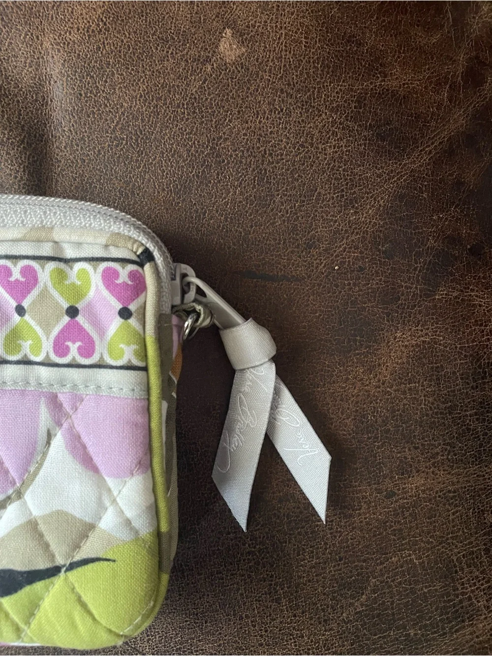 Vera Bradley Quilted Floral Wristlet Wallet - Pink & Green